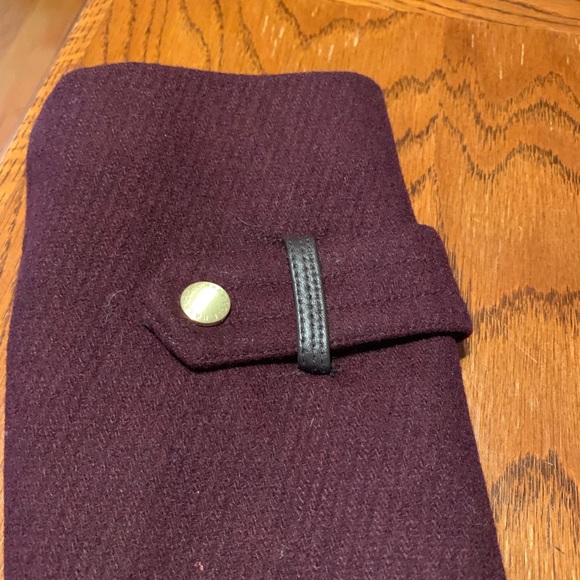 Cole Haan aubergine wool, leather coat FINAL PRICE. - Picture 6 of 8